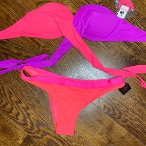 NWT VS Pink Colorblock Bikini